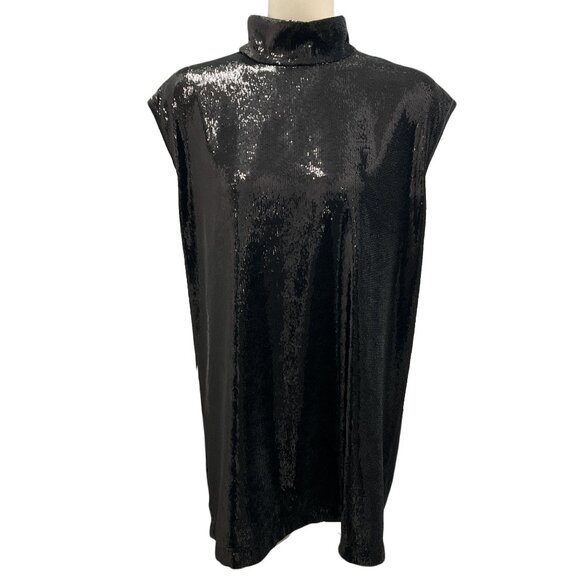 Dolce & Gabbana Black Sequined Sleeveless Blouse - Picture 1 of 4